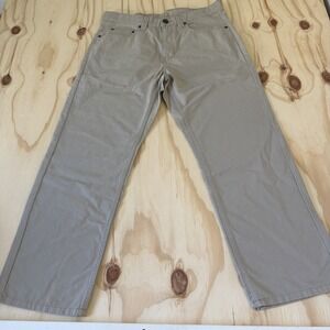 Blue Mountain Pants Canvas 5 Pocket Relaxed Fit Men's 34x39 Light Brown Khakis